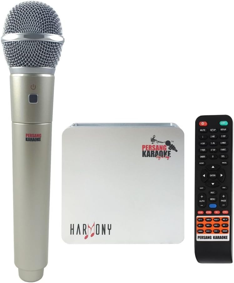 Harmony PK-8166 Portable Karaoke System with Wireless Mic, Silver
