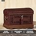 NOVICA Colonial Wood And Leather Jewelry Box, Brown 'Colonial Treasure'