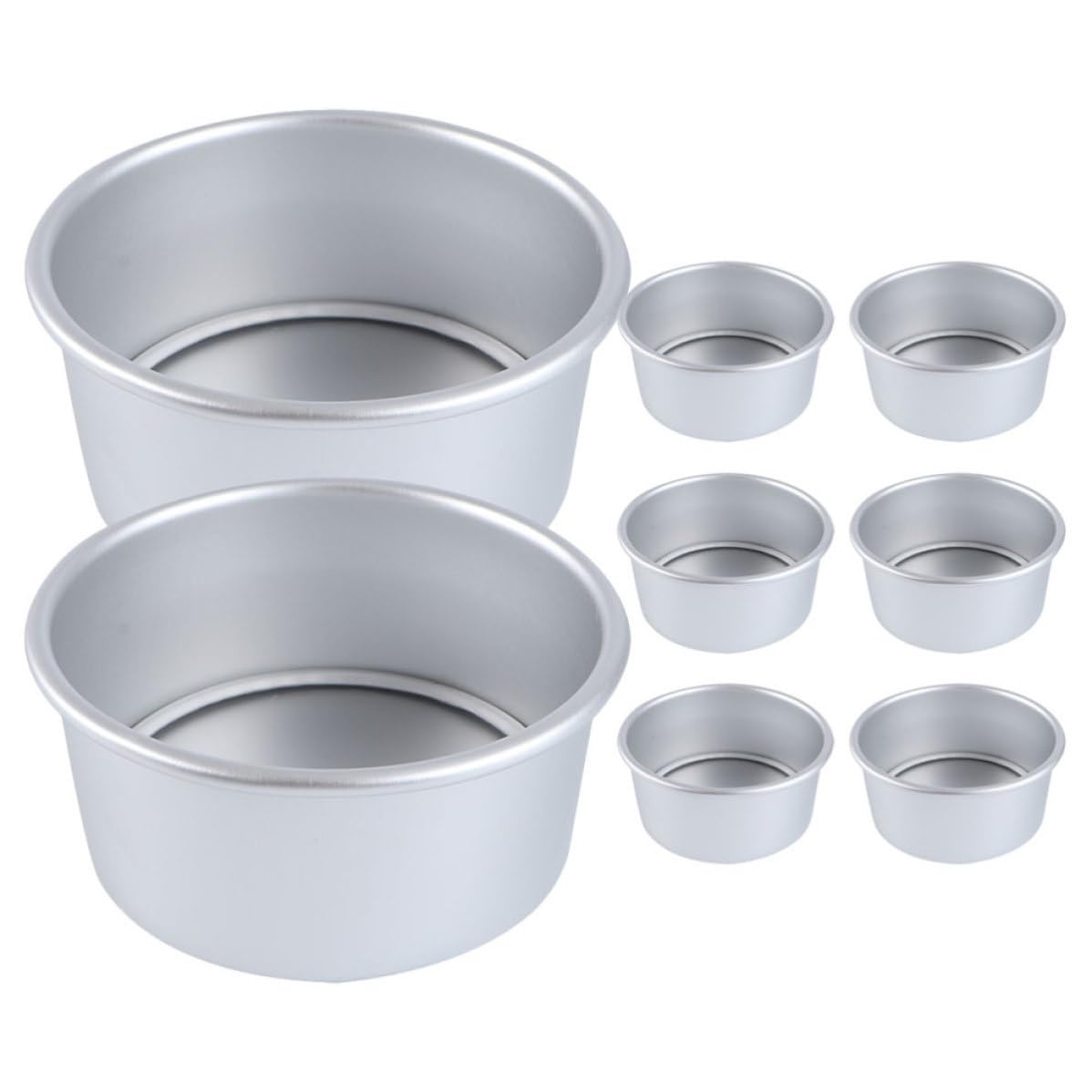 Luxshiny Molde con Desmontable para Pastel Redondo de Aleación de y Diseño Anodizado 8 Piezas para Horno Adecuado para Panadería Profesional