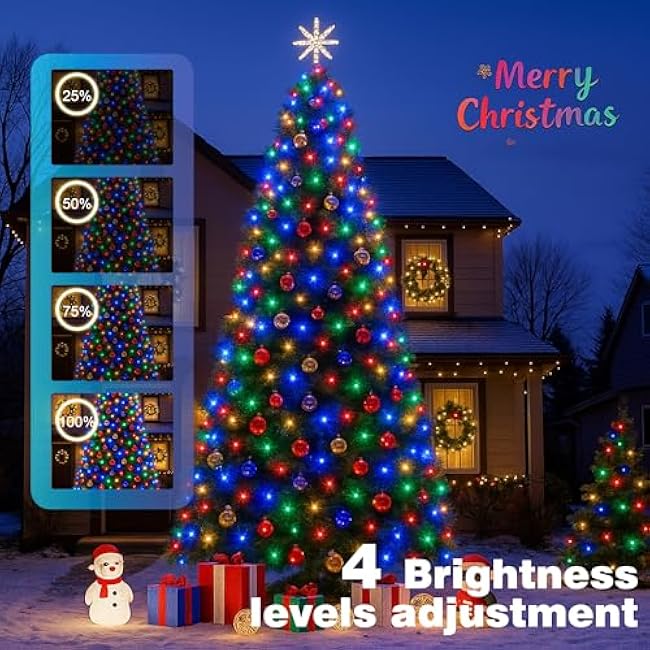 Christmas Lights 1000 LED 328 FT, Waterproof Christmas Tree Lights with 8 Modes, Remote Control 3 Timers & Memory Function Xmas Decorations for House and Holiday (Multicolor)