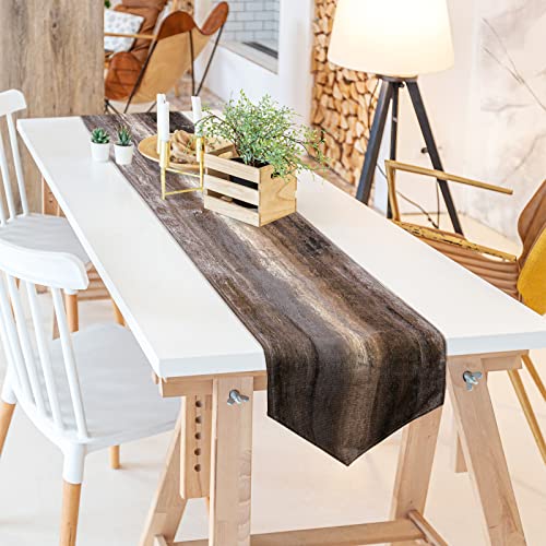 Brown Grey Table Runner,Abstract Modern Art Burlap Table Runners For Table Dresser Runner Farmhouse Style For Dinner Party Holidays Home Decoration (Brown And Grey, 13"X 71") #TOP2