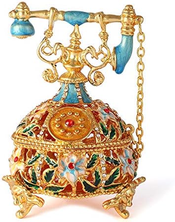 QIFU Hand Painted Telephone Style Jewelry Trinket Box, Unique Gift Home Decor, Best Ornament Your Collection