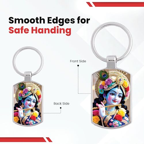 Image of Stylish Metal Keychains with Permanent Glossy Print - Inspirational Quotes & Spiritual Designs - Perfect Key chains for loved ones, Personal Use, Gifts & Return Gifts