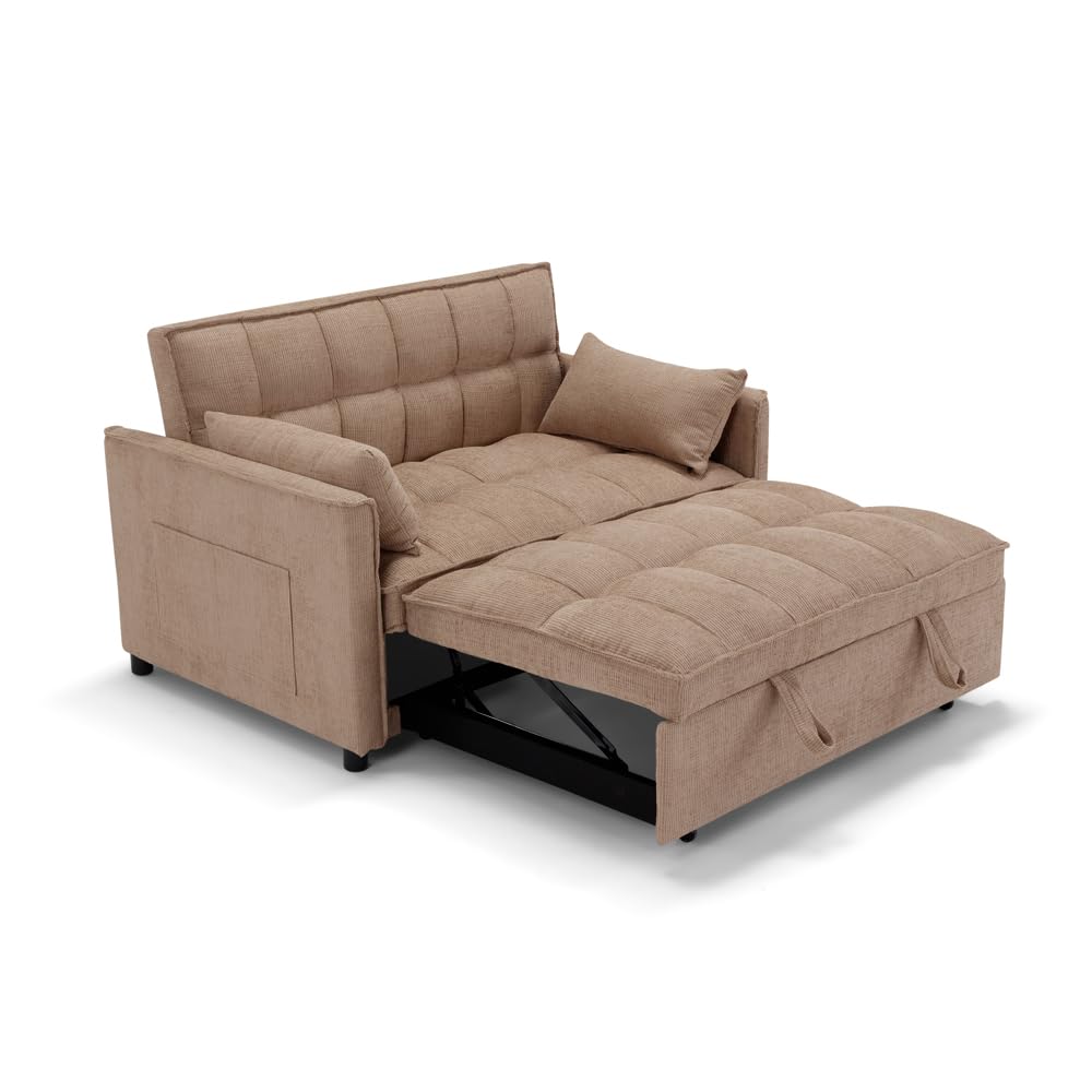 REDÒKASA Divano letto modello PALERMO con 2 cuscini, massima imbottitura, design adatto per ambienti classici e moderni (Tortora)