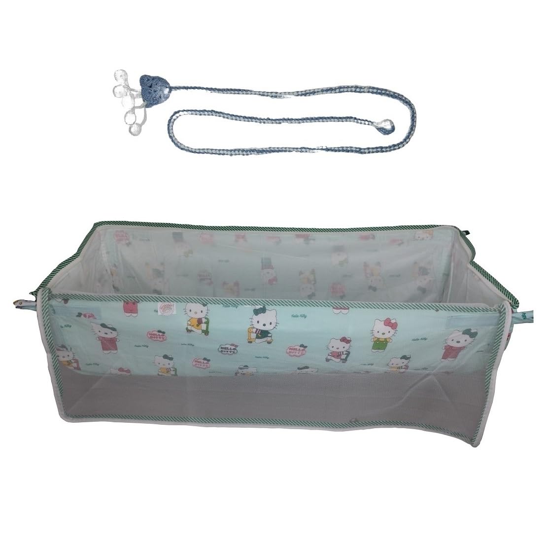 Heavy Duty New Born Baby Cradle Hammock/Khoyu/Palana/Jhula/Ghodiyu with Soft Cotton Cloth Made of Mosquito Net (Green)