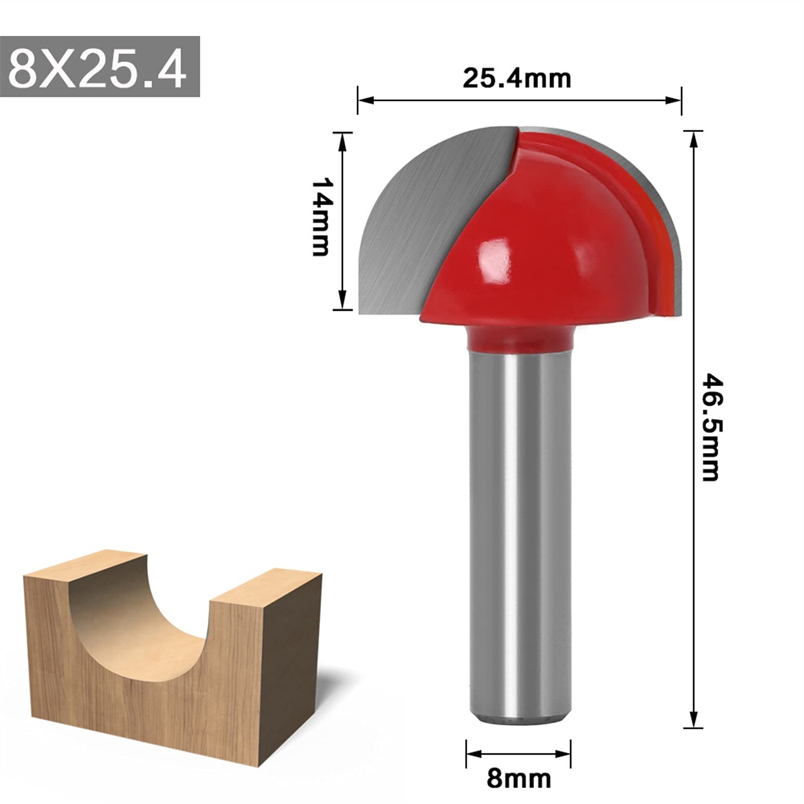 Frezy do routerów CNC, Zestaw frezów do drewna z trzpieniem kulistym 6/8 mm 45 Stalowy węglik YG8 Wiele rozmiarów(5Pcs one set 8mm)