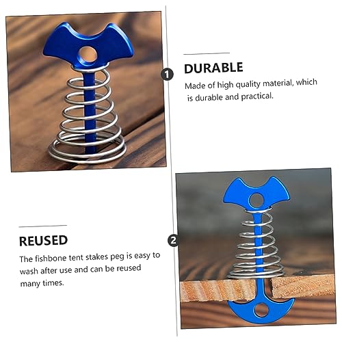 Estacas para tiendas de campaña clavijas de aluminio azul accesorios de camping exterior 5