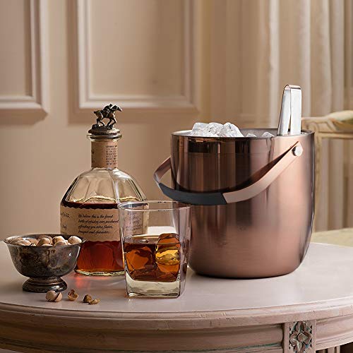Malmo Ice Bucket - Double Walled Stainless Steel Ice Bucket - Wine Bucket With Tongs & Thickened Lid (3 L) - Portable Chiller Bin Basket For Parties, Bbq & Buffet #TOP5