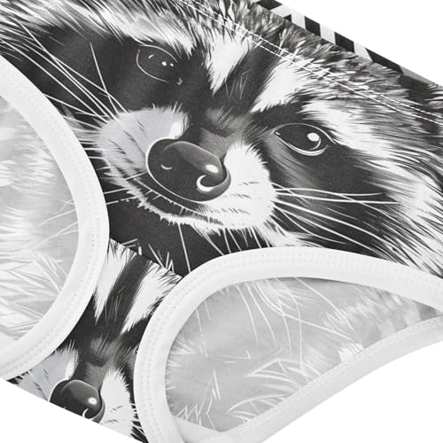 Stylized Raccoon Black Girl Panties Cute Toddler Girls Underwear Cotton Artistic Kids Briefs Undies 2t4