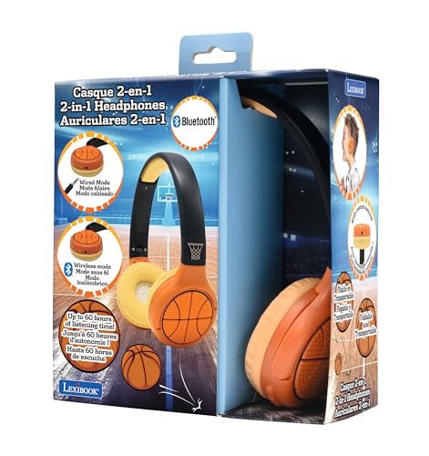 Image of LEXiBOOK, Basketball Bluetooth Headphones, HPBT010BA