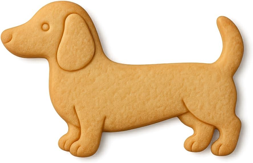 Mighty Gadget Dachshund Dog Cookie Cutter & Stamp - 4x1.5" Adorable Shape for Dog Lovers Baking (Random Color)
