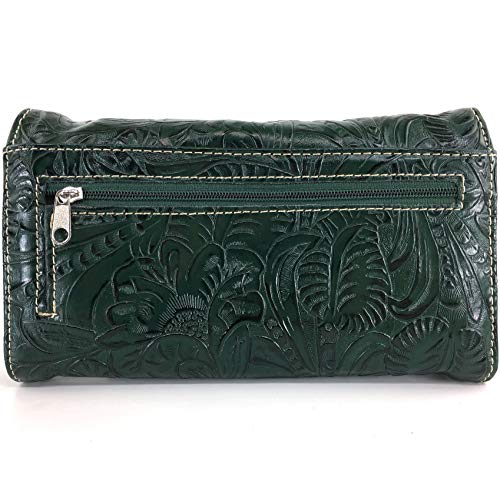 Zelris Sugar Skull Roses Angel Wing Women Crossbody Wrist Handle Trifold Wallet4