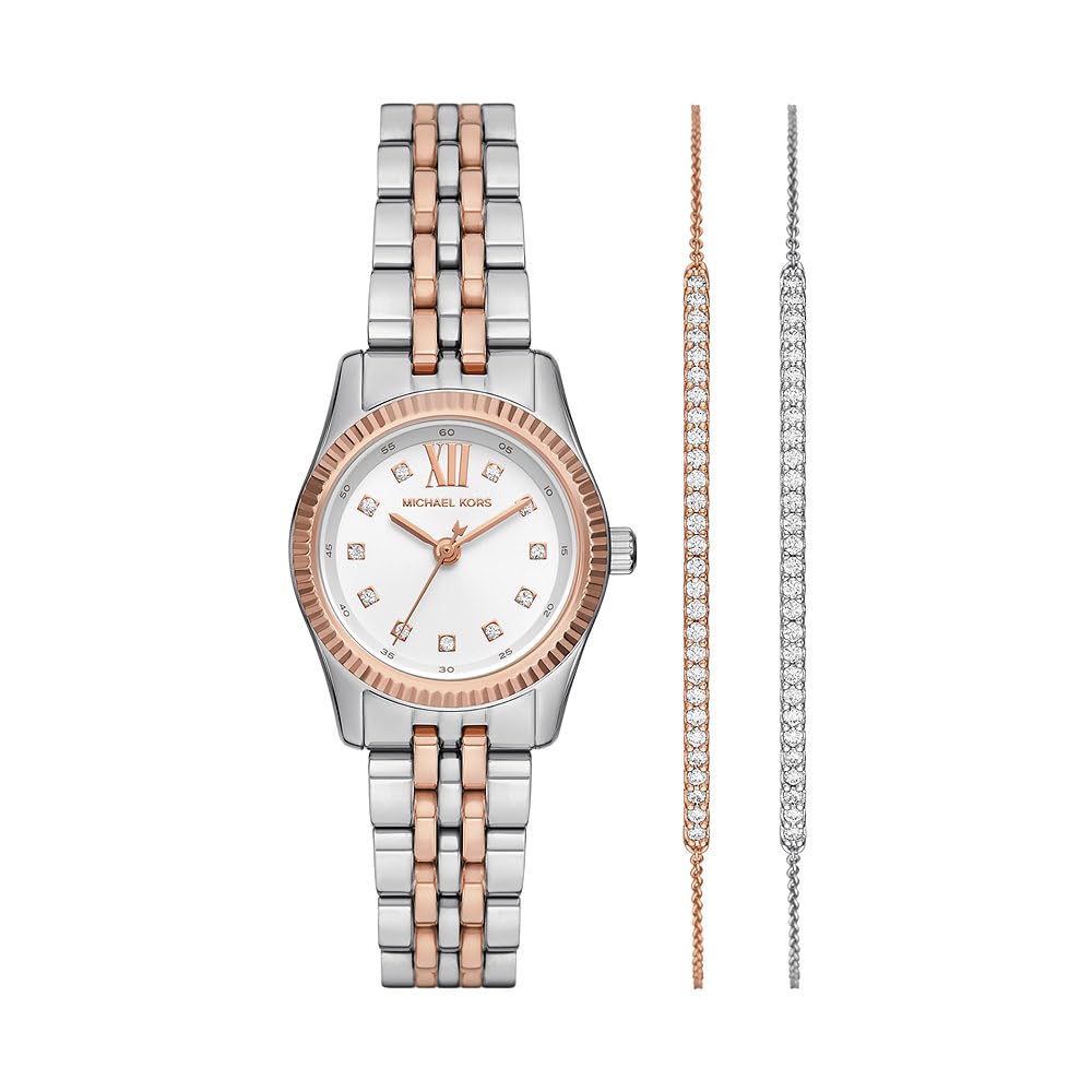 Women's Michael Kors Lexington Two Tone Watch & Bracelet Set
