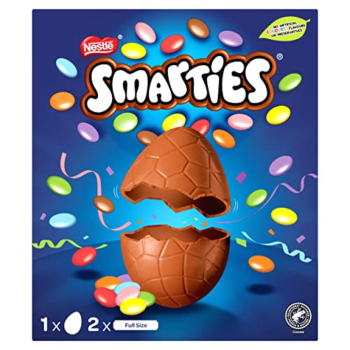 Nestlé Smarties großes Osterei: Milchschokoladenei mit zwei separaten Rollen voller bunter Mini Smarties, 226g – Bild 7