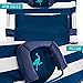 Ostrich Deluxe 3N1 Lightweight Lawn Beach Reclining Lounge Chair with Footrest, Outdoor Furniture for Patio, Balcony, Backyard, or Porch, Blue Stripe