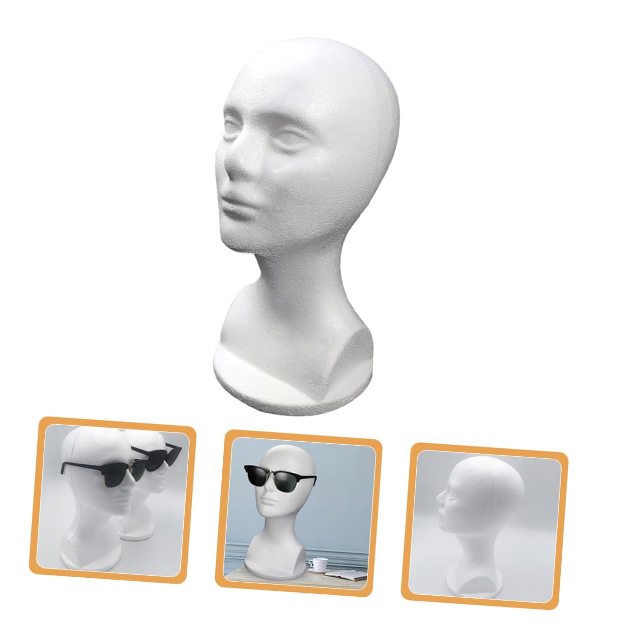 Baluue Soporte de Cabeza de Maniquí Femenino de Espuma Ligera para Exhibición de Pelucas y Sombreros en Salones y Tiendas