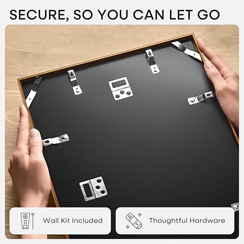 Image of Homeforia 11x11 Picture Frame Brass, High End Metal 11 by 11 Square Bronze Frames with Mat 9 x 9 Photo, 11by11 Poster Frame Matted to 9x9 Print, Wall Hanging Frames, Tempered Glass, Wall Kit, Set of 2