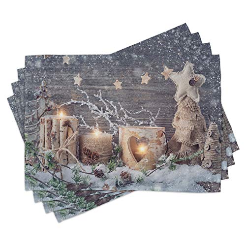 ABAKUHAUS Weihnachten Platzmatten, Candle Winterurlaub, Waschbare...