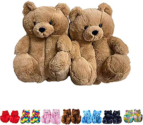 Women's Teddy Bear Fuzzy Slippers Cute Cartoon Shoes Non-Slip Animals Fluffy Plush House Slippers for Boys Girls Warm Indoor Bedroom Shoes Women's Teddy Bear Fuzzy Slippers Cute Cartoon Shoes Non-Slip Animals Fluffy Plush House Slippers for Boys Girls Warm Indoor Bedroom Shoes