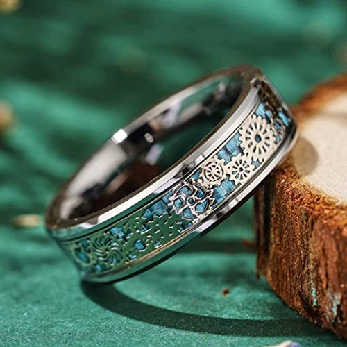 Image of MEENAZ Ring for Men Mens couples gents unisex Boys Boyfriend Friends Stainless Steel thumb Band Stylish proposal Couple blue Silver Platinum combo Valentine gifts Anniversary chain Finger RINGS 120