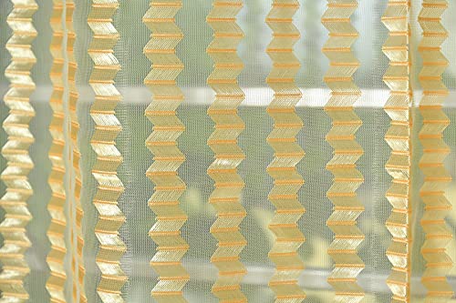 Image of HOME UTSAV 1 Piece Sheer Premium Tissue Net Polyester Curtains for Long Door 9 Feet, Gold