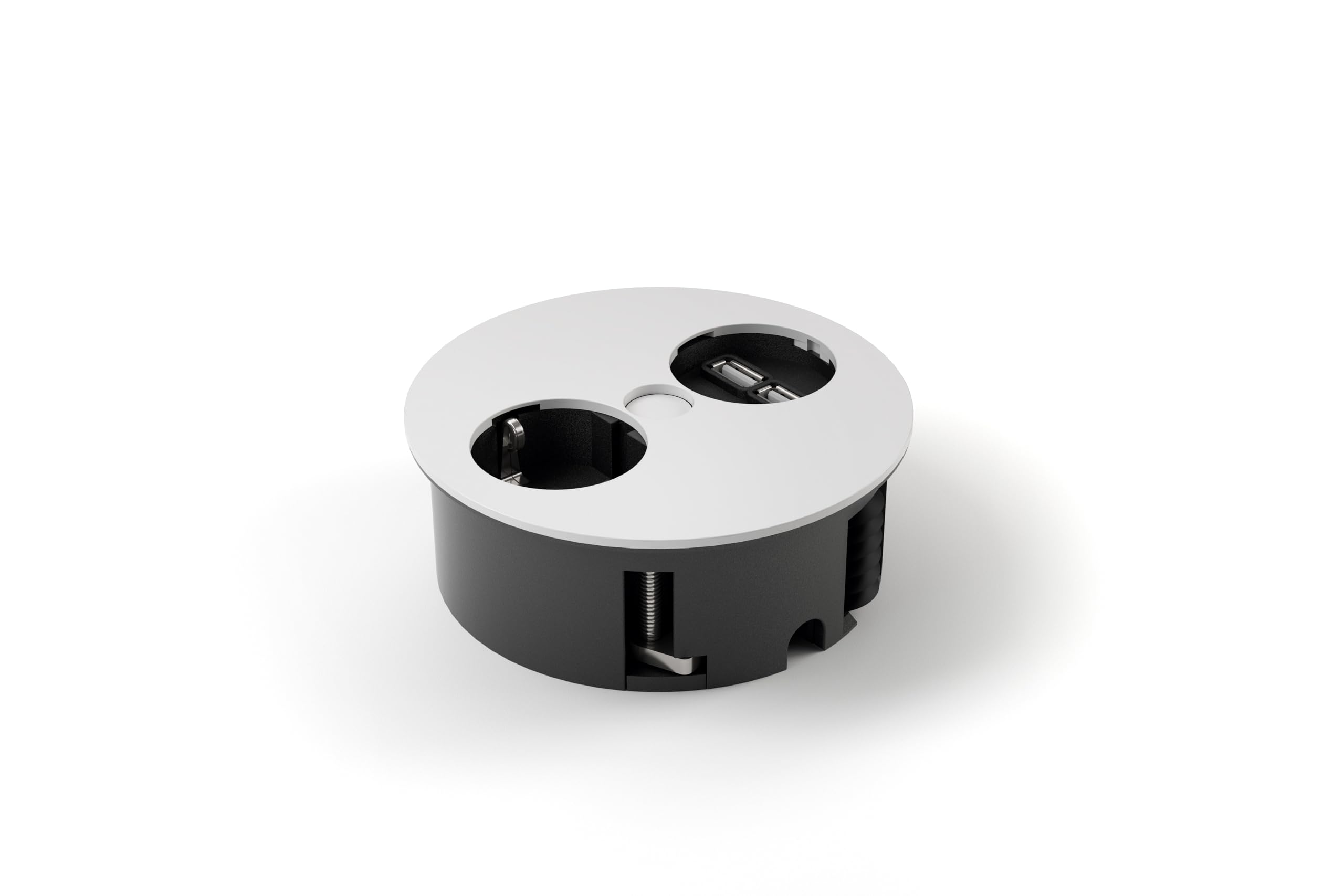 Bachmann 931.231 Twist Unidad de Toma de Corriente, 1x Enchufe con Puesta a Tierra, 1x Cargador USB, Blanco Mate