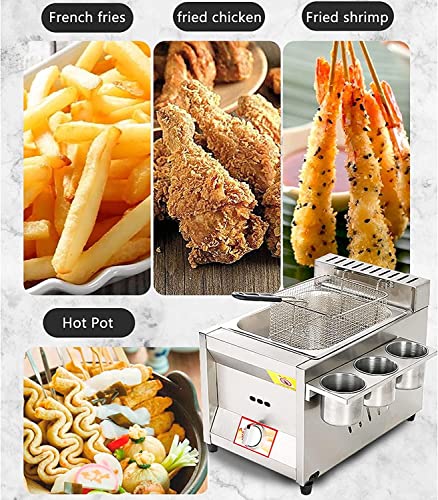 Multifunktions-Gas-Fritteuse,gewerbliche professionelle Fritteuse,freistehende Temperaturregelung,einstellbare Feuerkraft,mit Körben und Deckel,für Pommes Donuts,Fisch – Bild 8