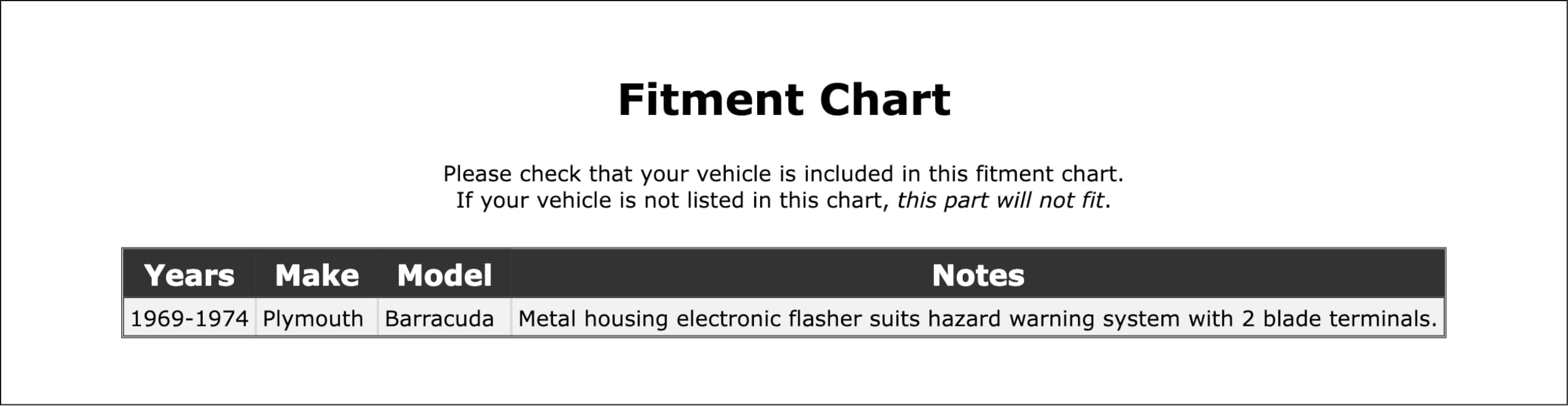PartCatalog Turn Signal Flasher Compatible With Plymouth Barracuda 1974 1973 1972 1971 1970 1969 P-2137111
