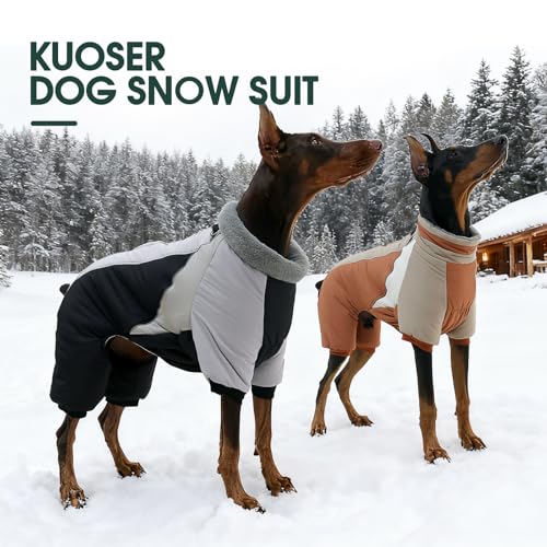 Kuoser Wasserdichter Hundemantel für Kleine Hunde - Wärmer, Winter, Mit Geschirr, Moden Hundejacke, Reflektierend für Kleine Hunde, Braun S