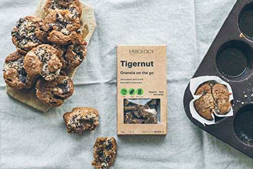 Organic Gluten-free Granola (12 x 1.8 oz Pack) with Tigernut and Sunchoke - Inulin - Gut-friendly - Raw - Vegan - Sprouted - Non-GMO