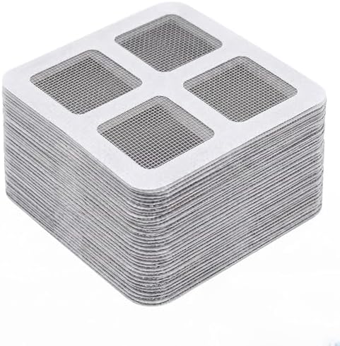 70 Pezzi Ripara Zanzariere Adesivo Invisibile 10x10 cm, Nastro Riparazione Zanzariere in Fibra di Vetro Kit Riparazione Zanzariera Adesiva per Finestre e Porte Toppe per Fori e Strappi Grigio