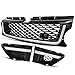 ECOTRIC Front Grille & Air Side Vent Compatible with 2010-2013 Land Rover Range Rover Sport L320 Black & Silver