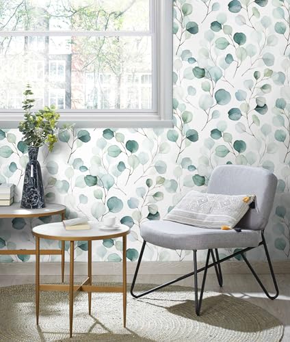 HAOKHOME Shelf Liner and Cabinet Liner Boho Leaf, Self-Adhesive Drawer Liners, Peel and Stick Contact Paper for Kitchen Cabinets and Cupboard, Bathroom Drawers, Green/White 17.3in x 6.5ft - Thumbnail 7