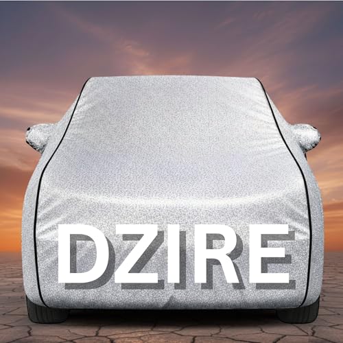 Image of Premium Silver Series 100% Waterproof Car Body Cover for Dzire Cover (All Models) with Mirror Pockets | Triple Stitched, Elastic, Custom Fit, Heat Resistant, Anti-Dust, All-Weather Cover