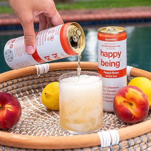 Happy Being Sparkling Nutrient-Rich Organic Blueberry & Peach Rose White Tea thumb #6
