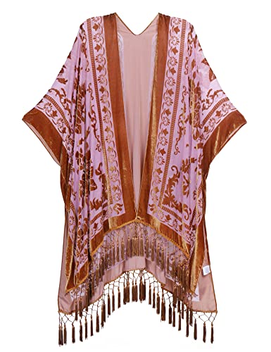 Image of MJ SERECA Women's Casual Long Velvet Kimono