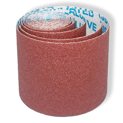 Rollo de papel de lija premium, Rollos de lijado, Juego de 1 rollo 3 METROS x 93 mm.Rollo de tela de lija de grano 40, abrasivo y flexible, para lijar, para superficies contorneadas y curvas