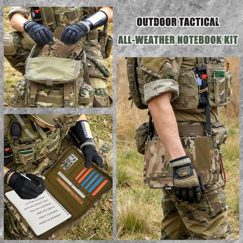 IEMIEBSHA 7PCS wasserdichtes Notebook-Set, Witterpapier-Top-Notizbuch mit wasserdichtem Stift und Geheimtipps, 15cmx21cm Notebook geeignet für Outdoor-Aktivitäten Büro Zuhause
