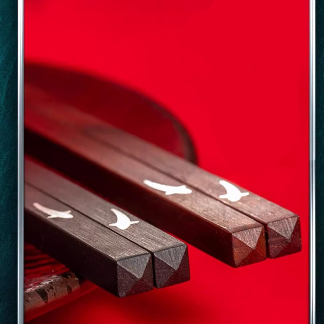 スターリングシルバー木製箸ギフトセットギフトボックス、再利用可能な日本の高級シルバー箸、高級ノンスリップ999シルバー箸伝統的で ギ