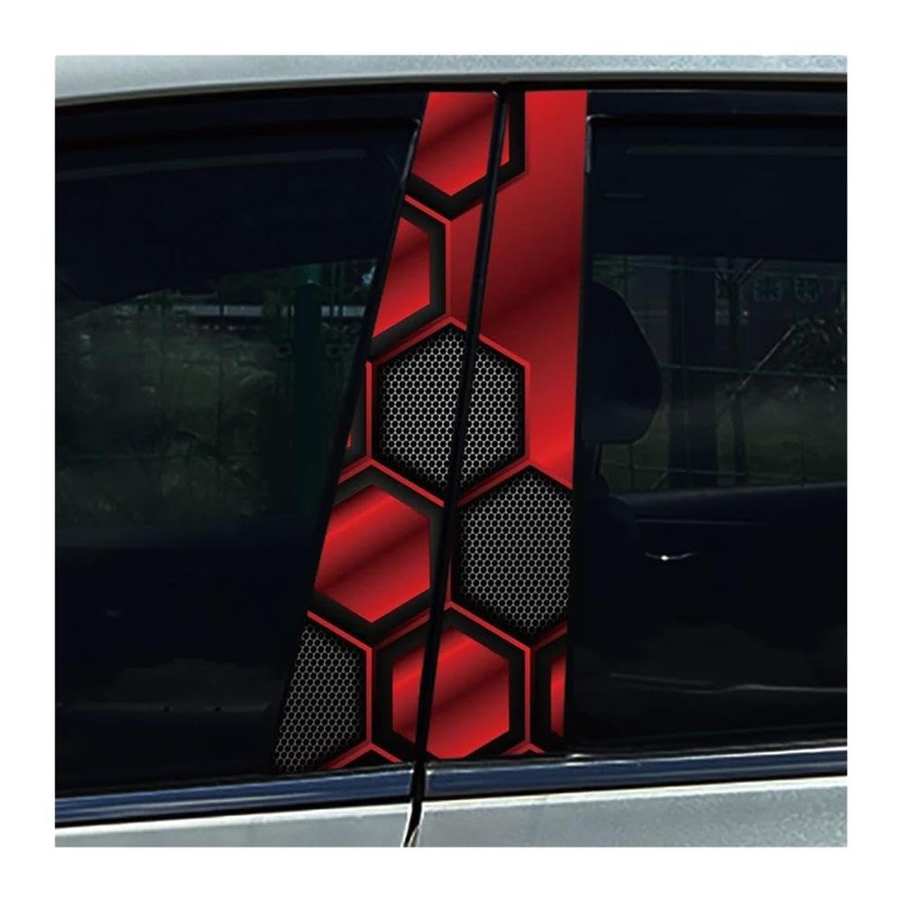 Body Parts 2pcs Car B-Pillar Stickers Black Red Creative Dollar Auto Center Column Waterproof Decals(F)