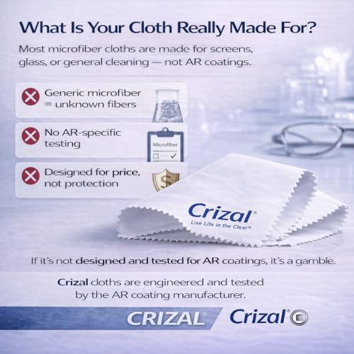 image for Crizal Eyeglass Cleaning Cloths – 6 Pack Premium Microfiber – Desi