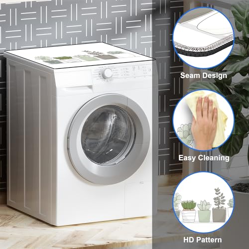 Image of Non-Slip Washer & Dryer Top Cover Mat Dust-Proof Protective Pad with Absorbent Surface & Rubber Backing, Waterproof & Heat Resistant Laundry Room Decor (Vase, 23.6 inch x 19.7 inch)