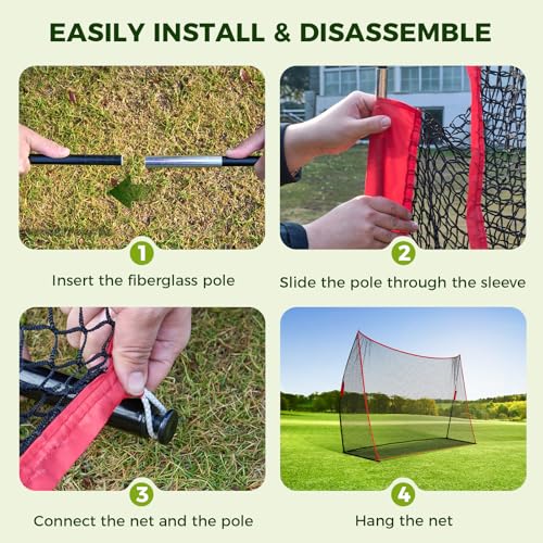DUMOS 10x7ft Golf Net Red