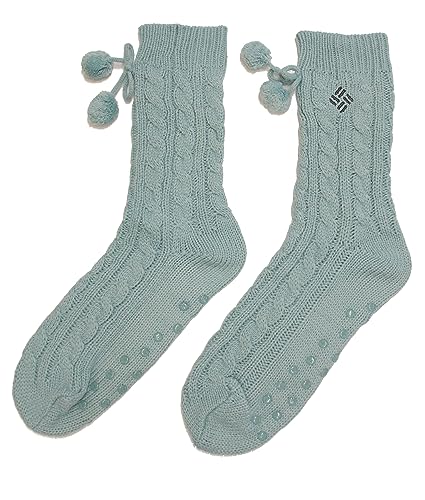 Chaussettes turquoise Columbia pour femme avec pompon original en taille unique 37-44