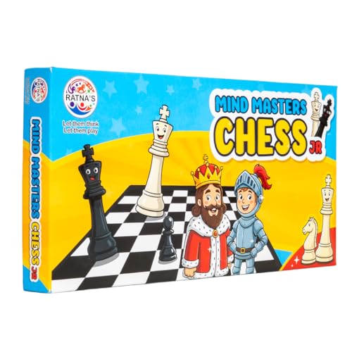 Image of Ratna's Mind Masters Chess Junior, Educational Strategy Board Game for Kids, 29 cm Board with Black and White Pieces