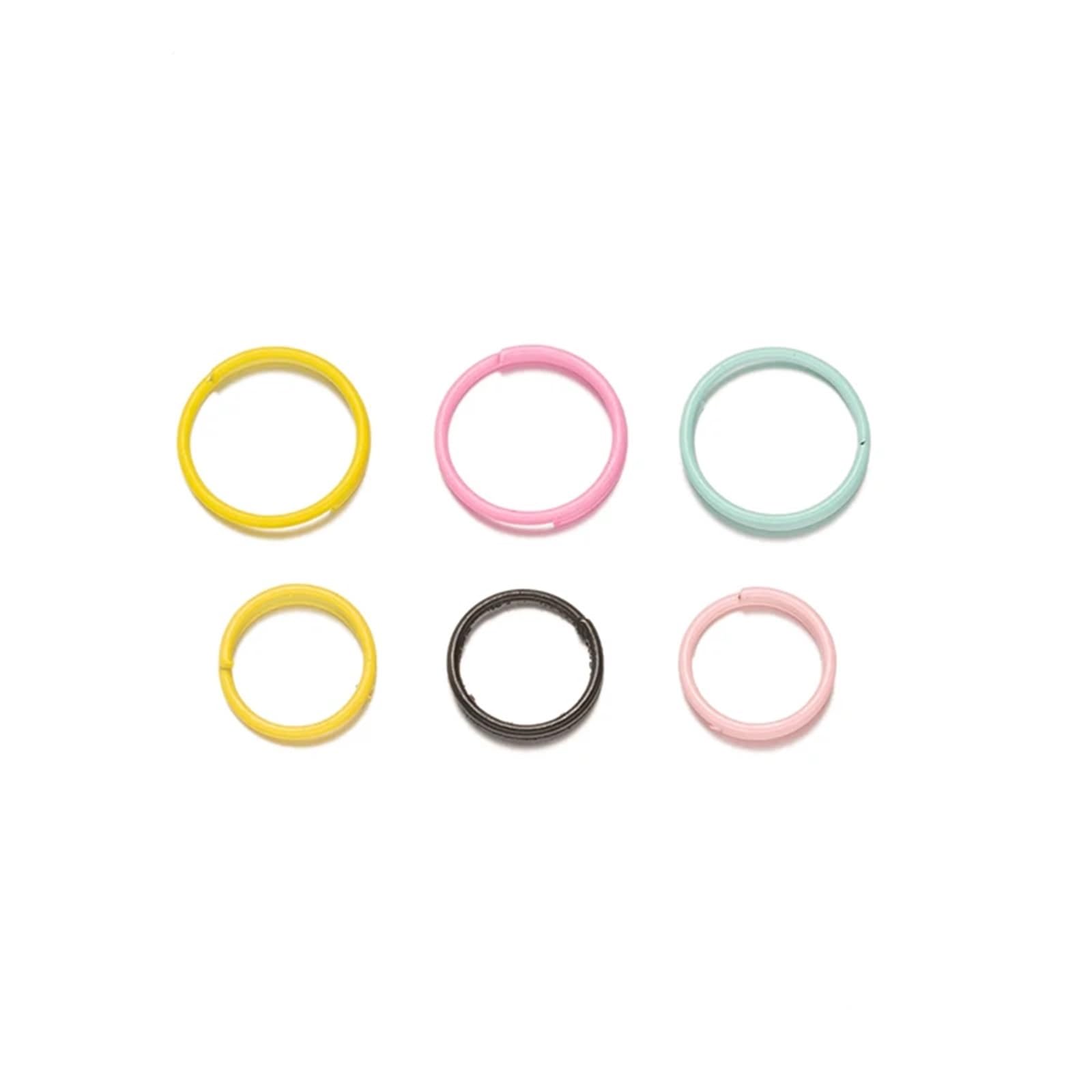 Farbige Binderinge zur Schmuckherstellung, 2000 Stück, 8/10 mm, bunte Metall-Binderinge, Doppelschlaufen, Schlüsselanhänger, Verbindungsstück für DIY-Schmuckherstellung, Zubehör (0,7 x 10 mm)