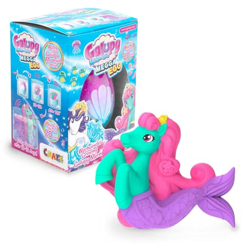 MEGGA Egg Galupy Mermaid - Huevo de Unicornio Que eclosiona, Huevo Sorpresa mágico con Figura de Unicornio para coleccionar