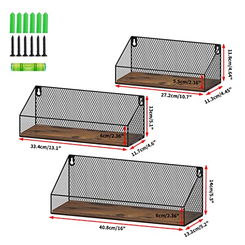Wtrgas HPBJ200507-C Wall Mounted Grid Shelves Set Of 3 thumb #2