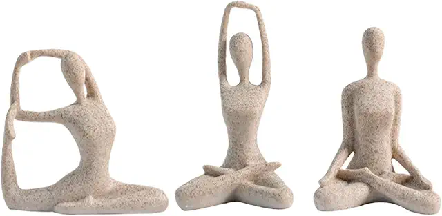Figuras de Yoga en Resina - 3 Estatuas Decorativas para Escritorio y Mesa