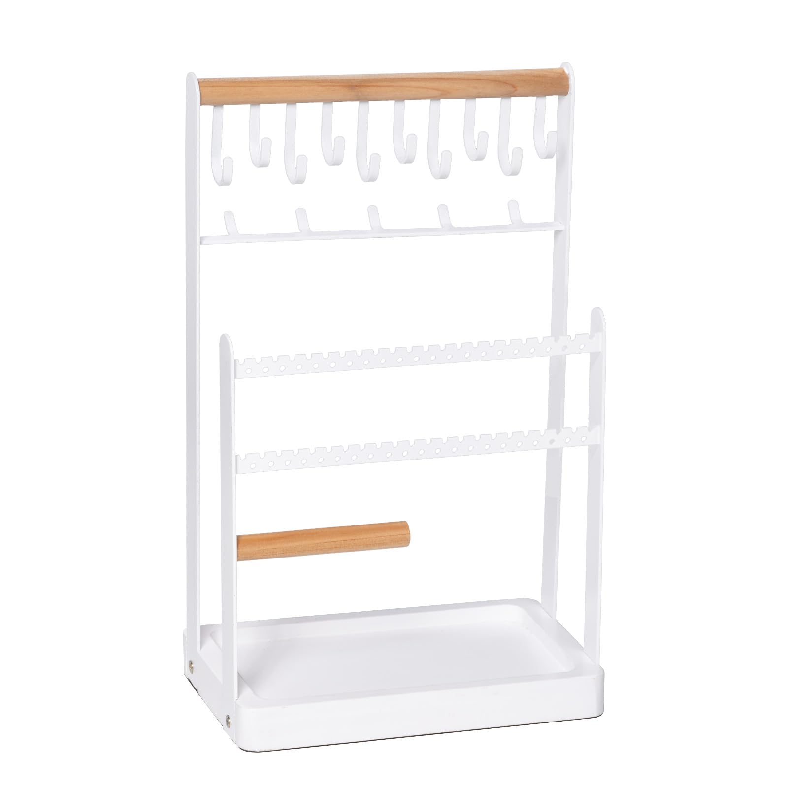 Snazzify Jewelry Organizer Stand Necklace Organizer Earring Holder, 5 Tier Jewelry Stand Necklace Holder with 15 Hooks, Jewelry Tower Display Rack Storage Tree